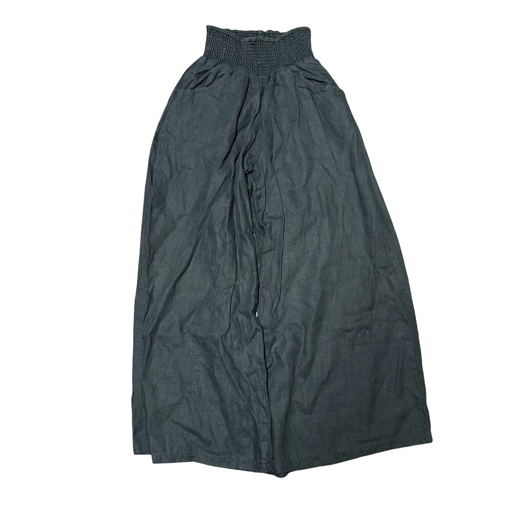 Nomad the Label Wide Leg French Linen Pants Women 8 High Rise Breathable Classic